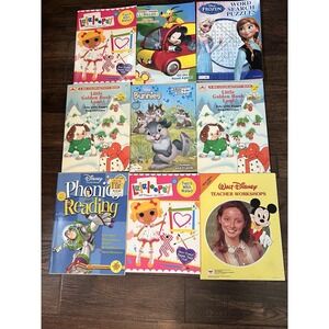 Vtg LOT 9 Disney Golden Books Malloy Coloring Work Puzzle Books Word Search Buzz
